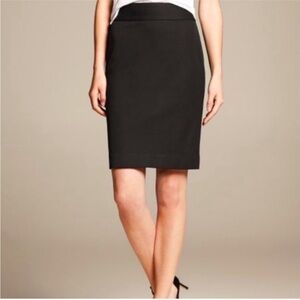 BANANA REPUBLIC STRETCH WOOL BLACK PENCIL MIDI SKIRT 14